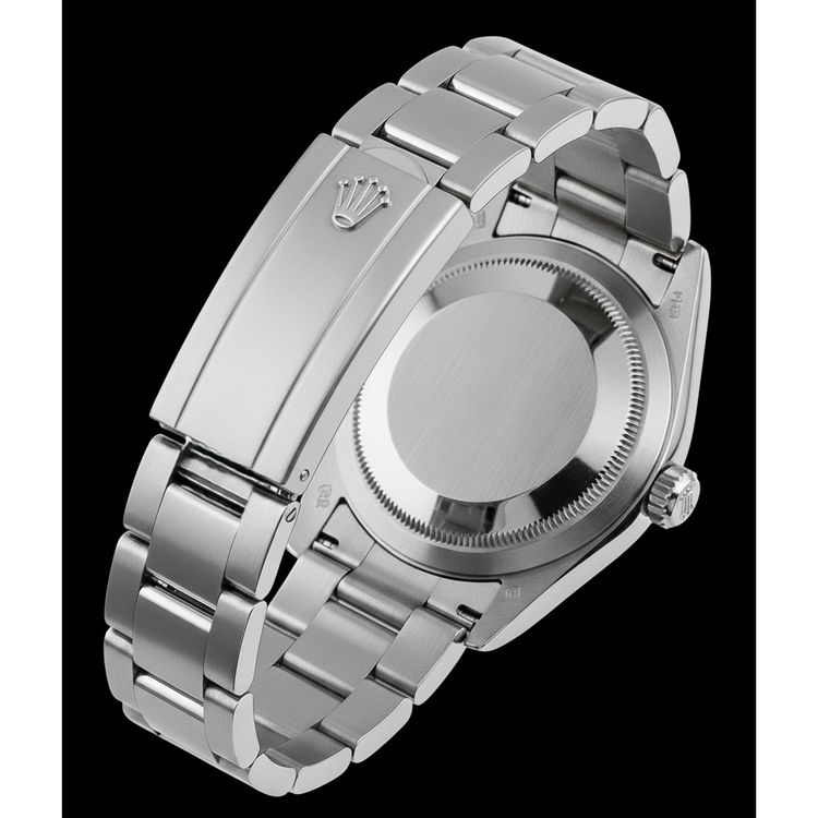 Montre Dame-Datejust Rolex en acier inoxydable à cadran romain bleu