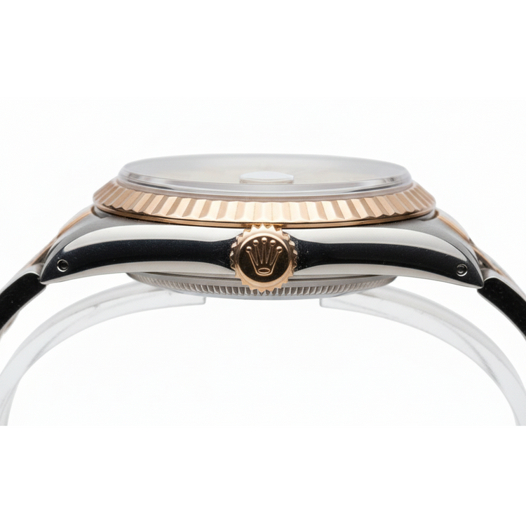 Montre Dame Champagne Bâton Cadran Rolex Lunette Or Jaune Jubilé