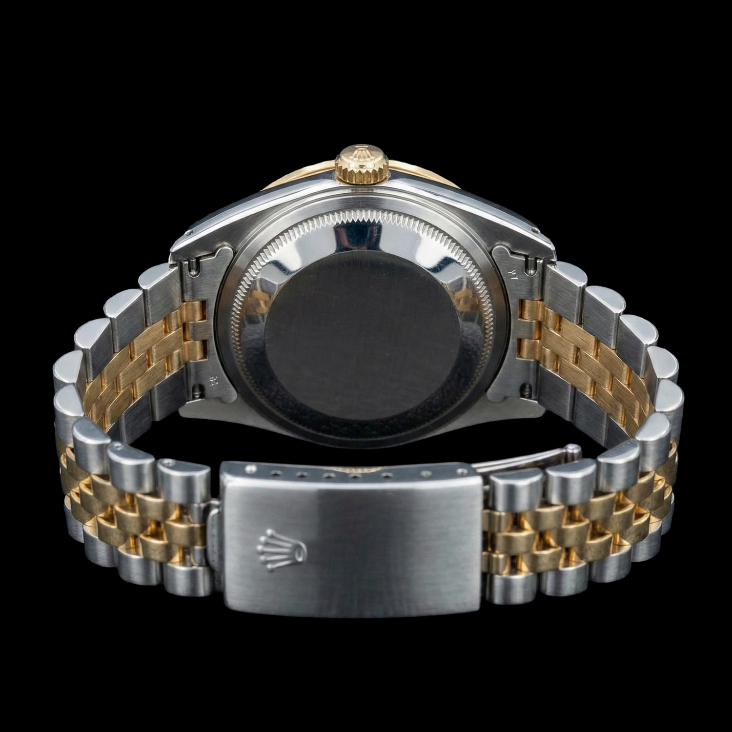 Montre Dame Datejust en Acier Inoxydable et Or Jaune Cadran Bâton de Champagne Rolex