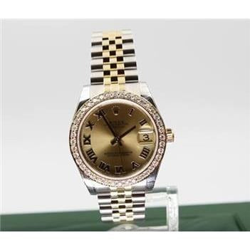 Montre Datejust 31 mm avec lunette en diamant personnalisée 
