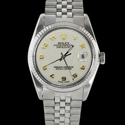 Montre Datejust Lunette cannelée acier inoxydable Bracelet jubilé Rolex pour hommes à réglage rapide