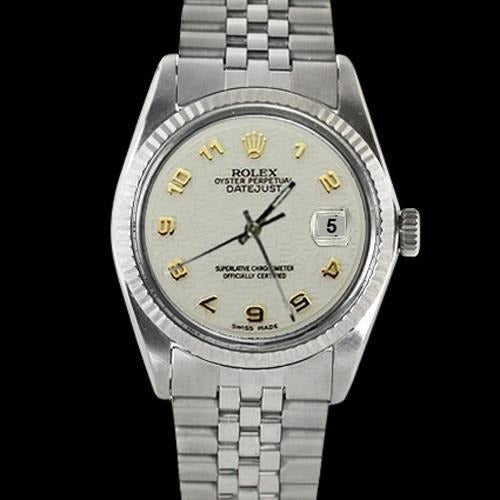 Montre Datejust Lunette cannelée acier inoxydable Bracelet jubilé Rolex pour hommes