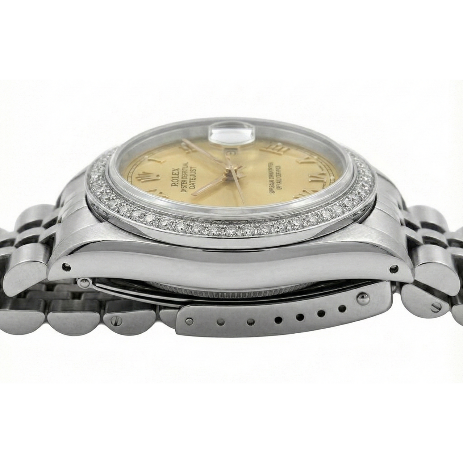 Montre Datejust acier inoxydable Jubilé dame Rolex lunette diamant
