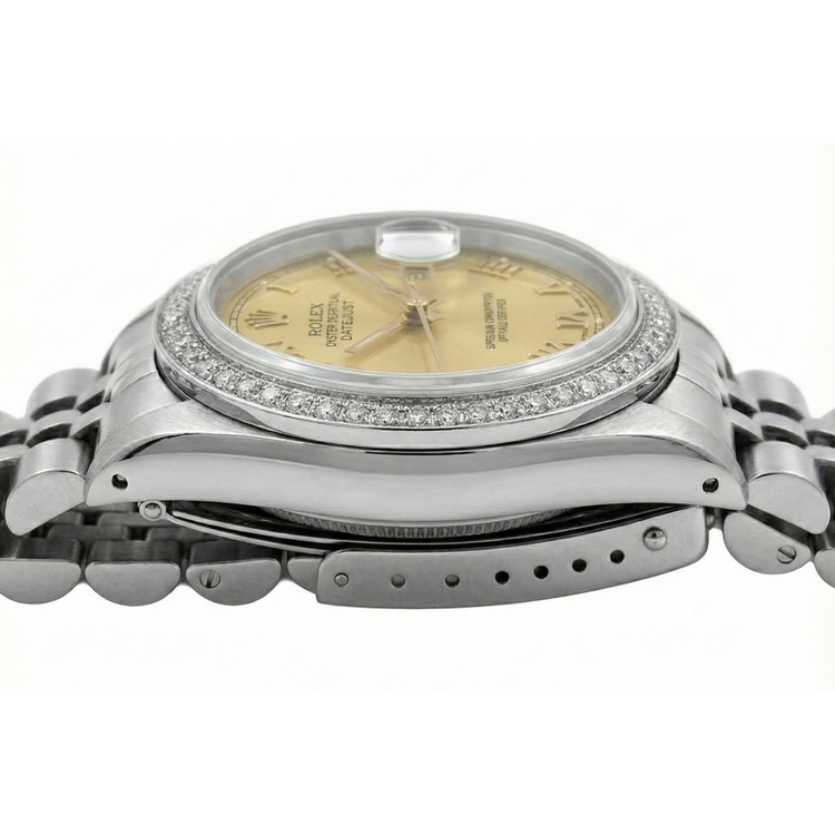 Montre Datejust acier inoxydable Jubilé dame Rolex lunette diamant