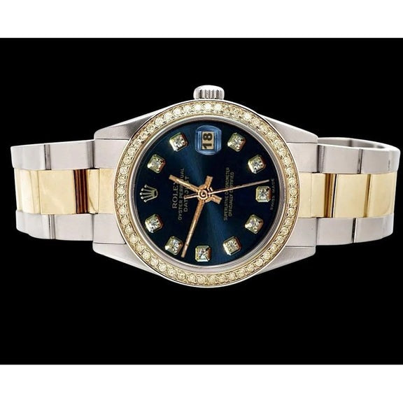 Montre Datejust avec cadran en diamant bleu 