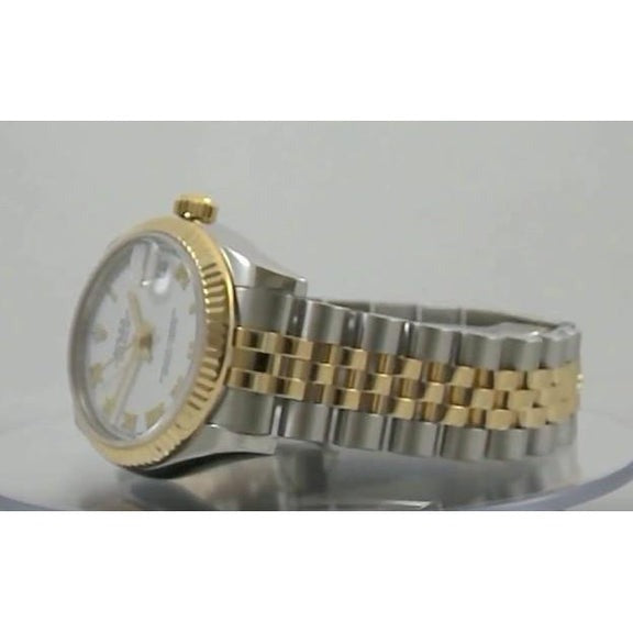 Montre Datejust de taille moyenne, cadran romain blanc