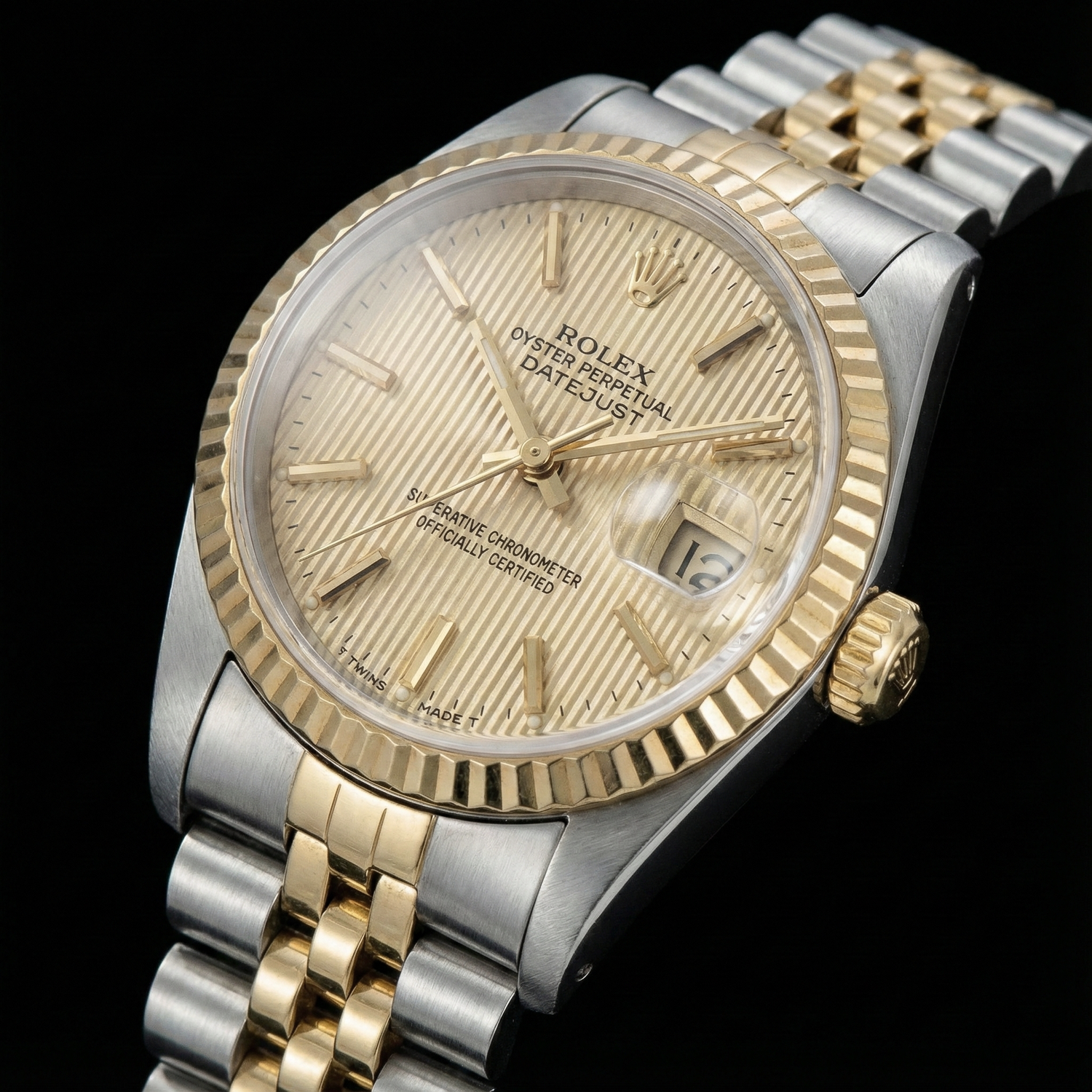 Montre Datejust pour femme, cadran blanc, jubilé en acier inoxydable et or, Rolex