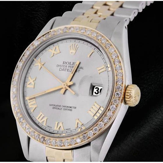 Montre Datejust pour hommes, cadran romain gris