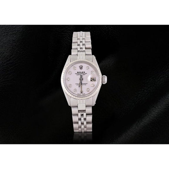 Montre Femme Cadran Diamant Argent acier inoxydable Bracelet 