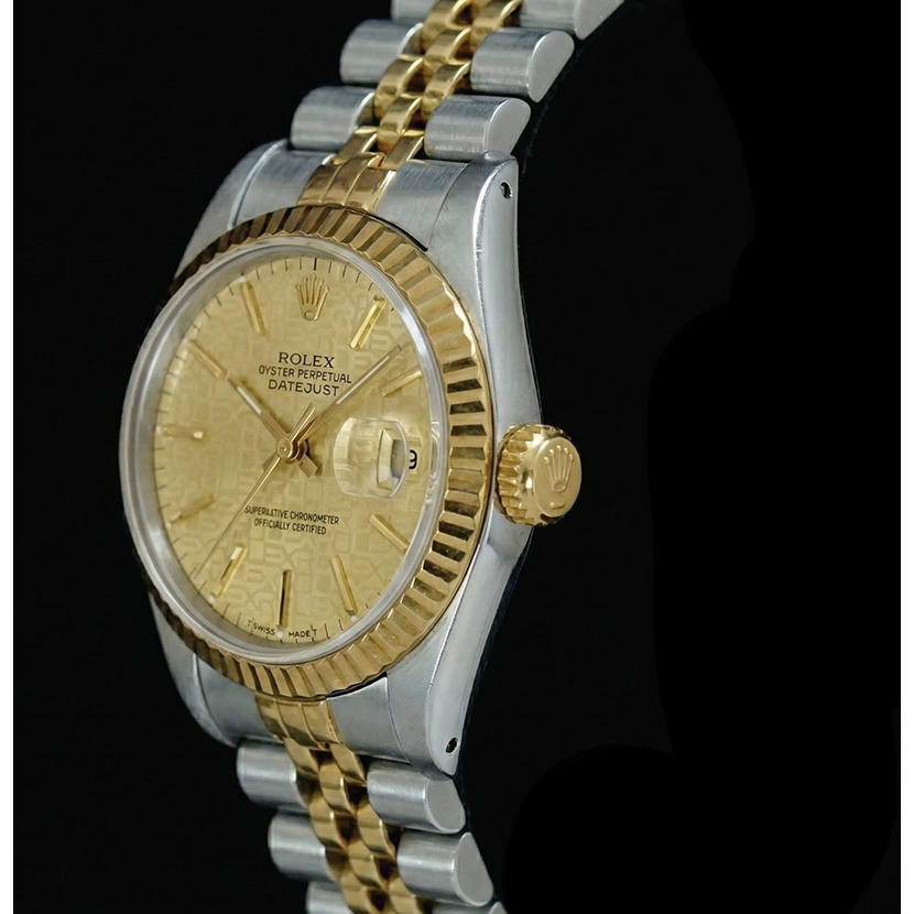 Montre Femme Datejust Cadran Bâton De Champagne Rolex acier inoxydable & Jubilé Or