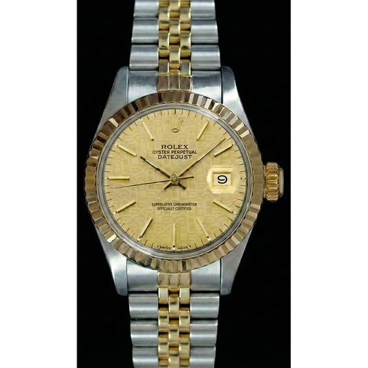 Montre Femme Datejust Cadran Bâton De Champagne Rolex acier inoxydable & Jubilé Or