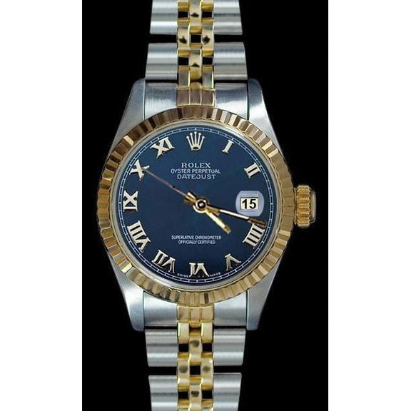 Montre Femme Datejust à Lunette Cannelée Bicolore