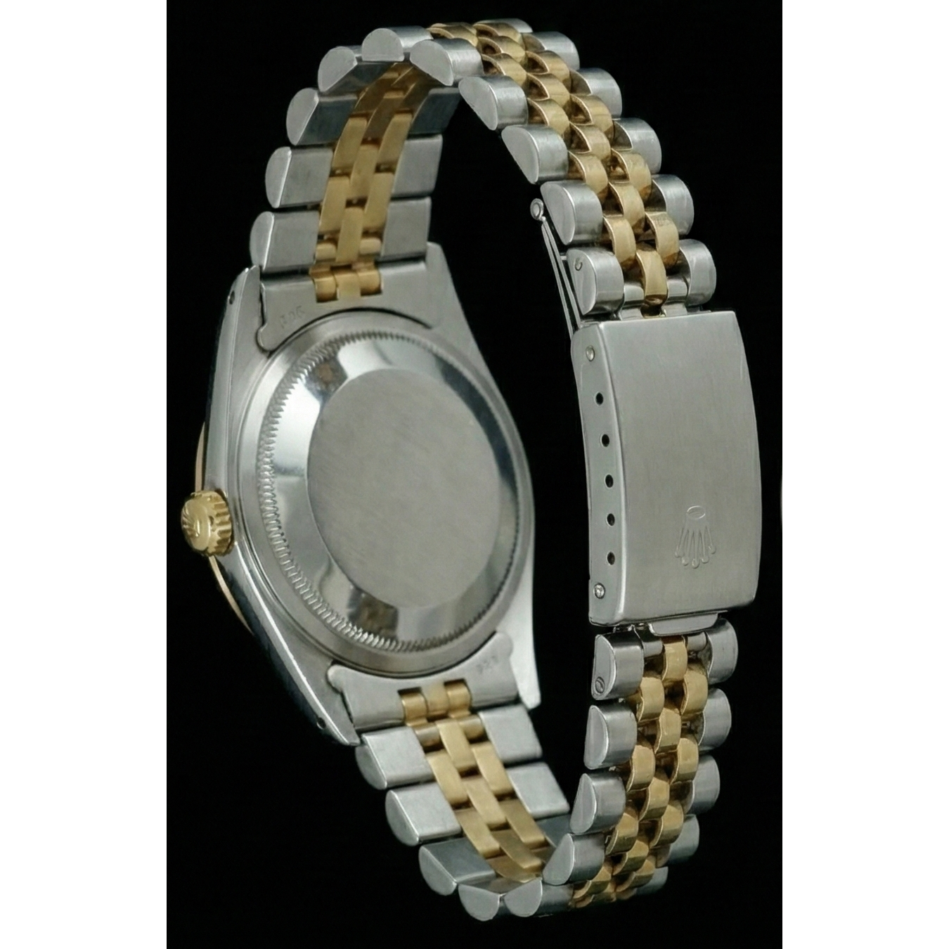 Montre Femme Datejust à Lunette Cannelée Bicolore Cadran Romain Bleu Rolex