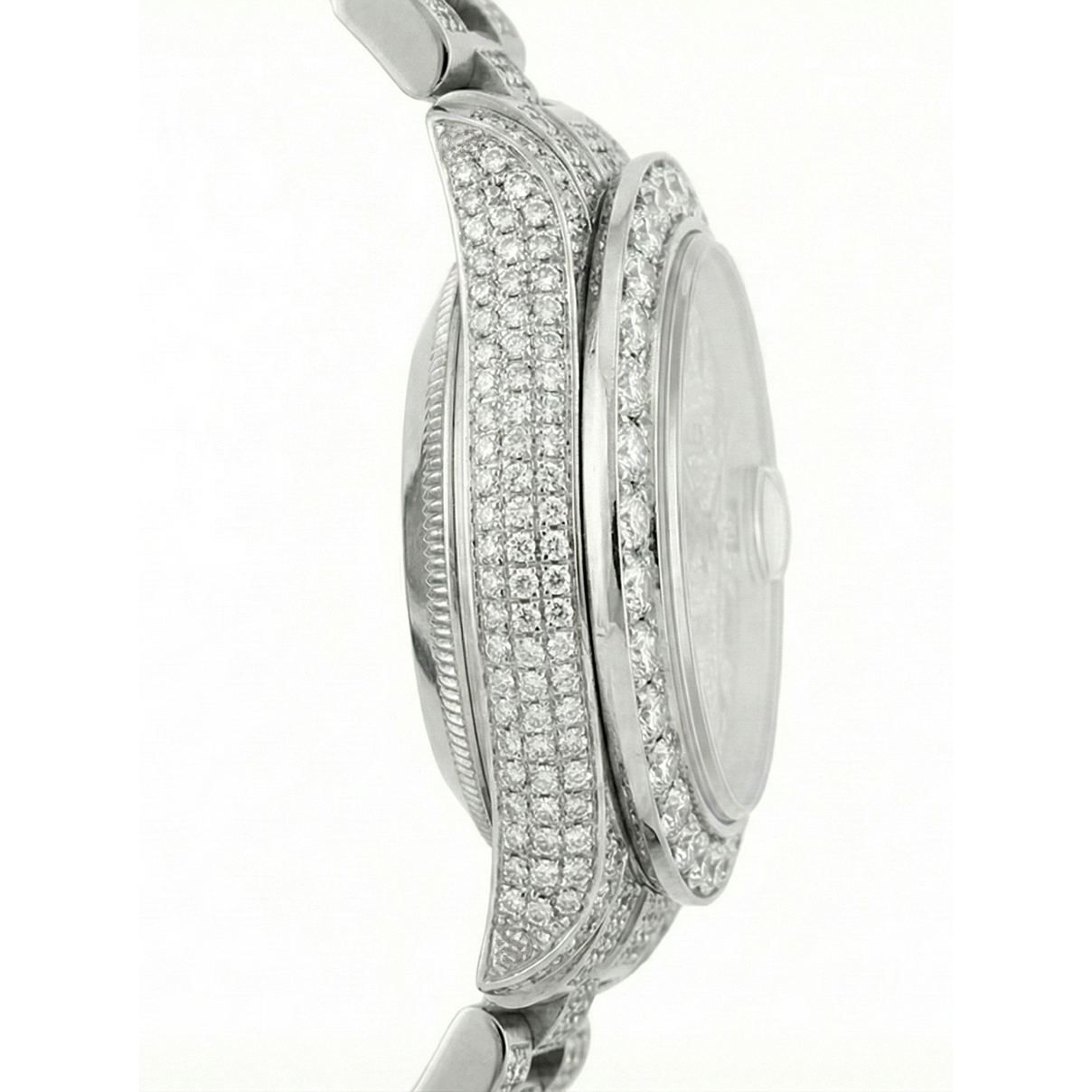 Montre Femme Rolex Datejust Bracelet Plein Diamants 12 Carats