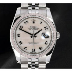 Montre Rolex 116234 avec cadran arabe en nacre blanche de 36 mm