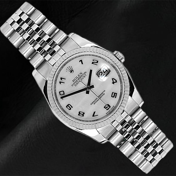 Montre Rolex 116234 avec cadran arabe en nacre blanche de 36 mm