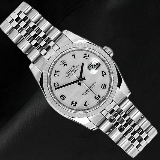Montre Rolex 116234 avec cadran arabe en nacre blanche de 36 mm