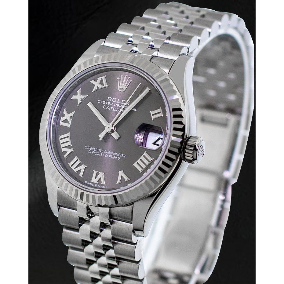 Montre Rolex 278274 Date-just 31 mm avec cadran romain en rhodium foncé