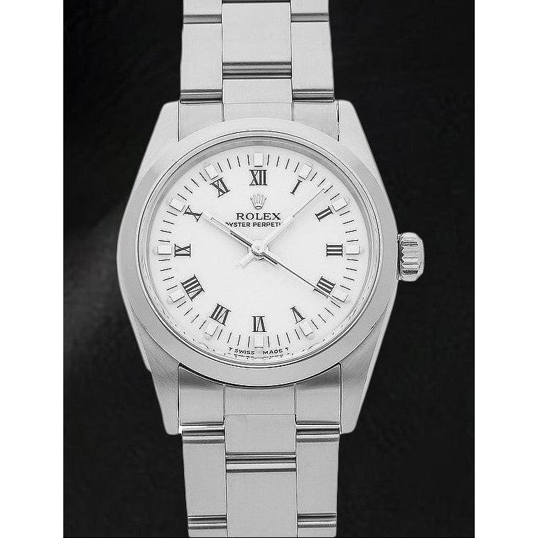 Montre Rolex 31 mm pour femme avec cadran blanc romain
