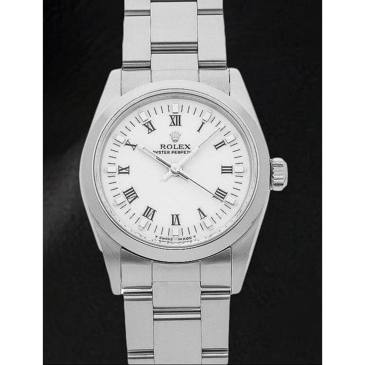 Montre Rolex 31 mm pour femme avec cadran blanc romain