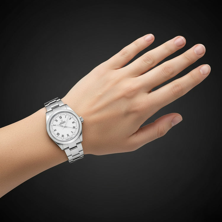 Montre Rolex 31 mm pour femme avec cadran blanc romain P4