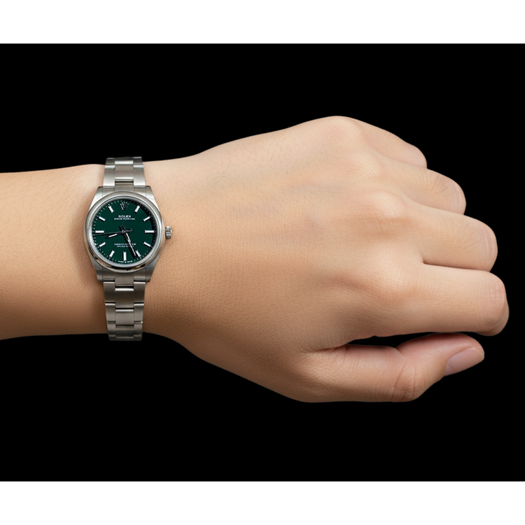 Montre Rolex 31 mm pour homme, modèle, verte et lumineuse P5