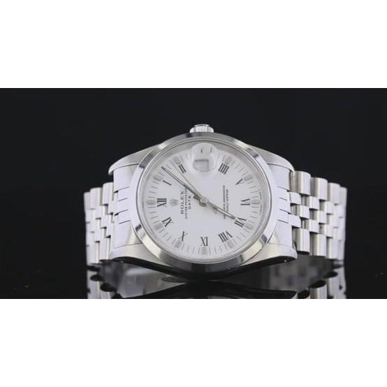 Montre Rolex 34 mm Date Cadran Noir Bracelet 
