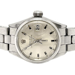 Montre Rolex Date 26 mm en acier inoxydable avec cadran argenté