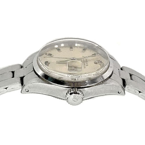 Montre Rolex Date 26 mm en acier inoxydable avec cadran argenté