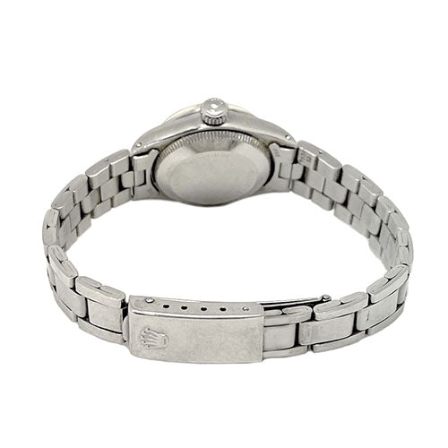 Montre Rolex Date 26 mm en acier inoxydable avec cadran argenté