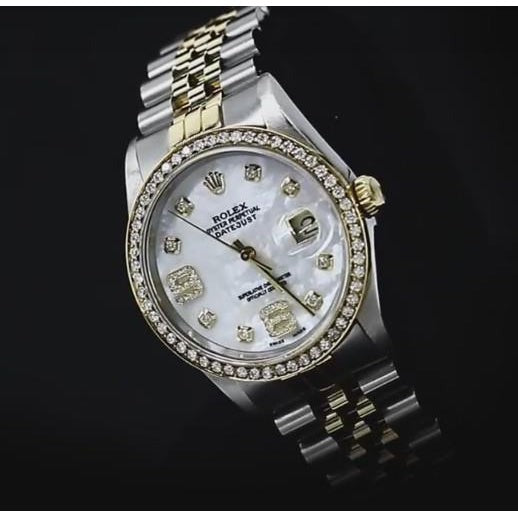Lunette en diamant Rolex 34 mm Date Montre