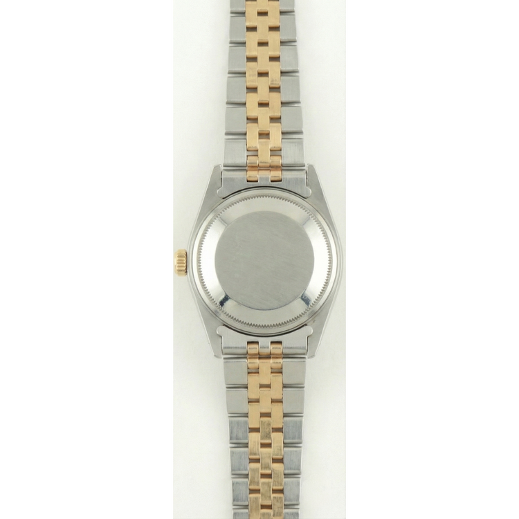 Montre Rolex Date Cadran Bâton Argent Lunette Diamant acier inoxydable & Jubilé D'or