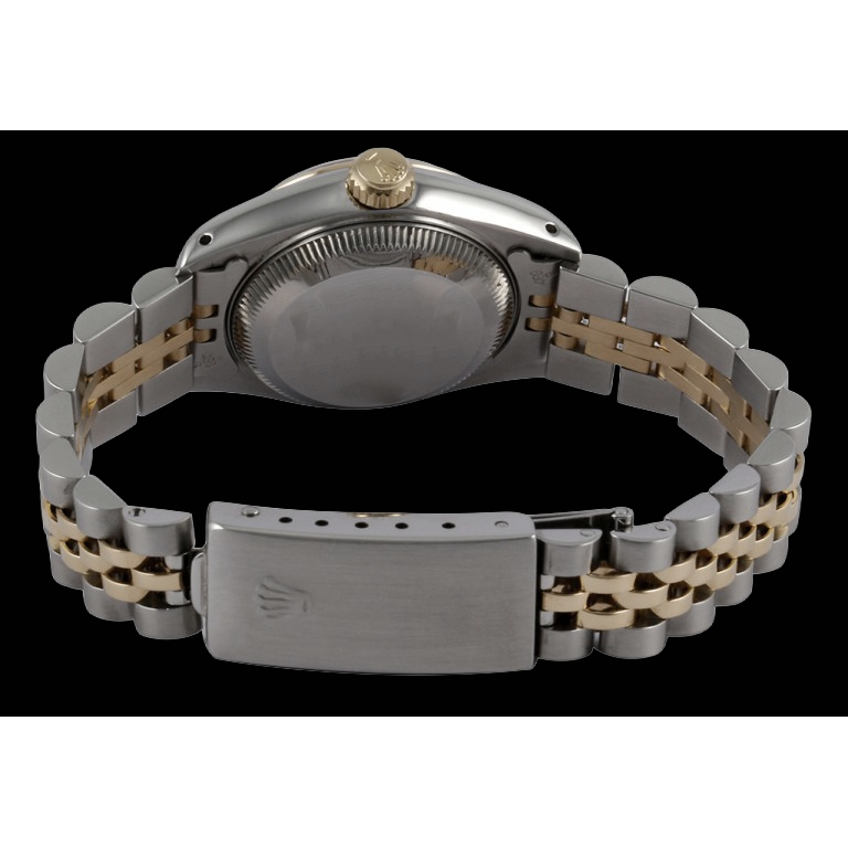 Montre Rolex Date Just pour femme avec cadran bicolore et bracelet jubilé