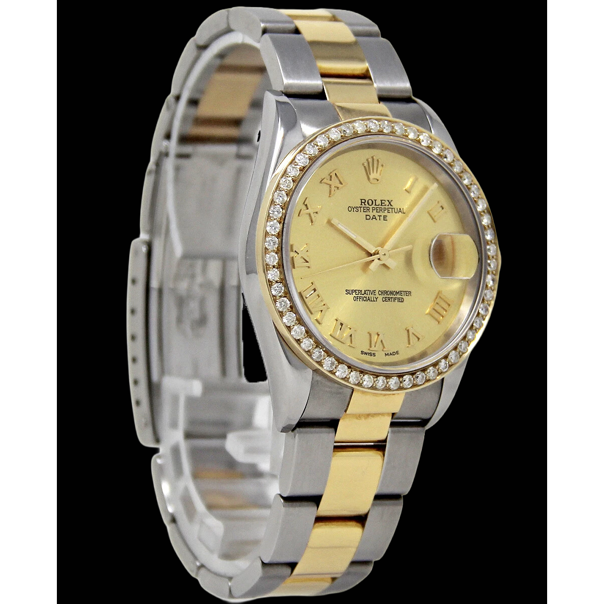 Montre Rolex Date Series pour homme et femme en acier inoxydable et or, deux tons
