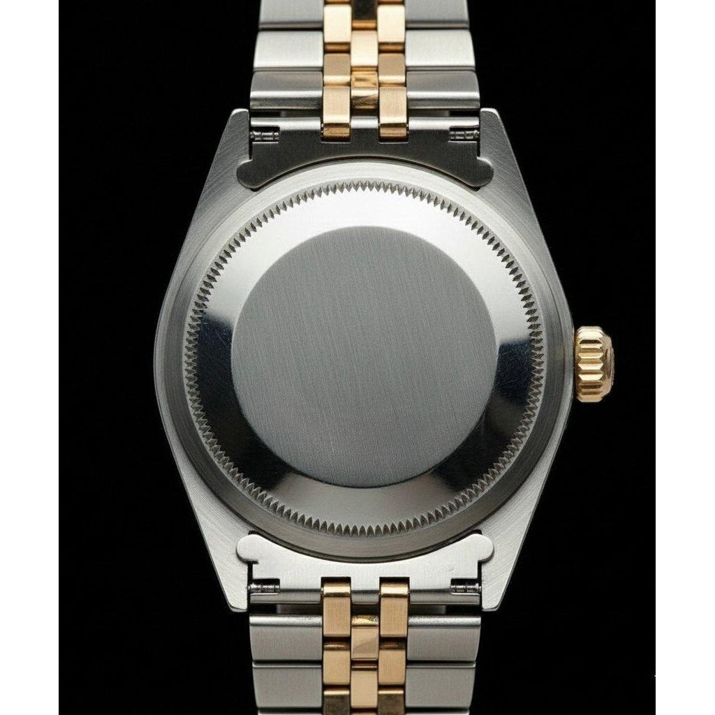 Montre Rolex Date just blanche Datejust pour femme, jubilé en or jaune et acier inoxydable