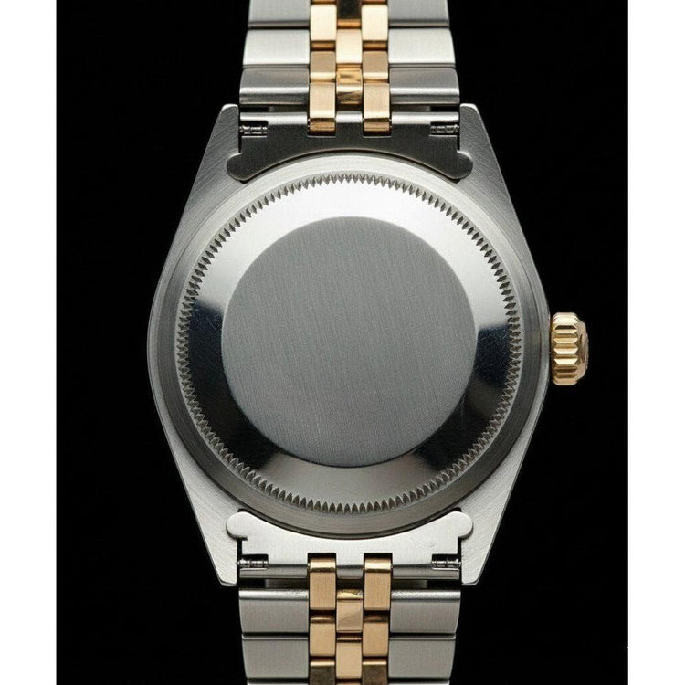 Montre Rolex Date just blanche Datejust pour femme, jubilé en or jaune et acier inoxydable