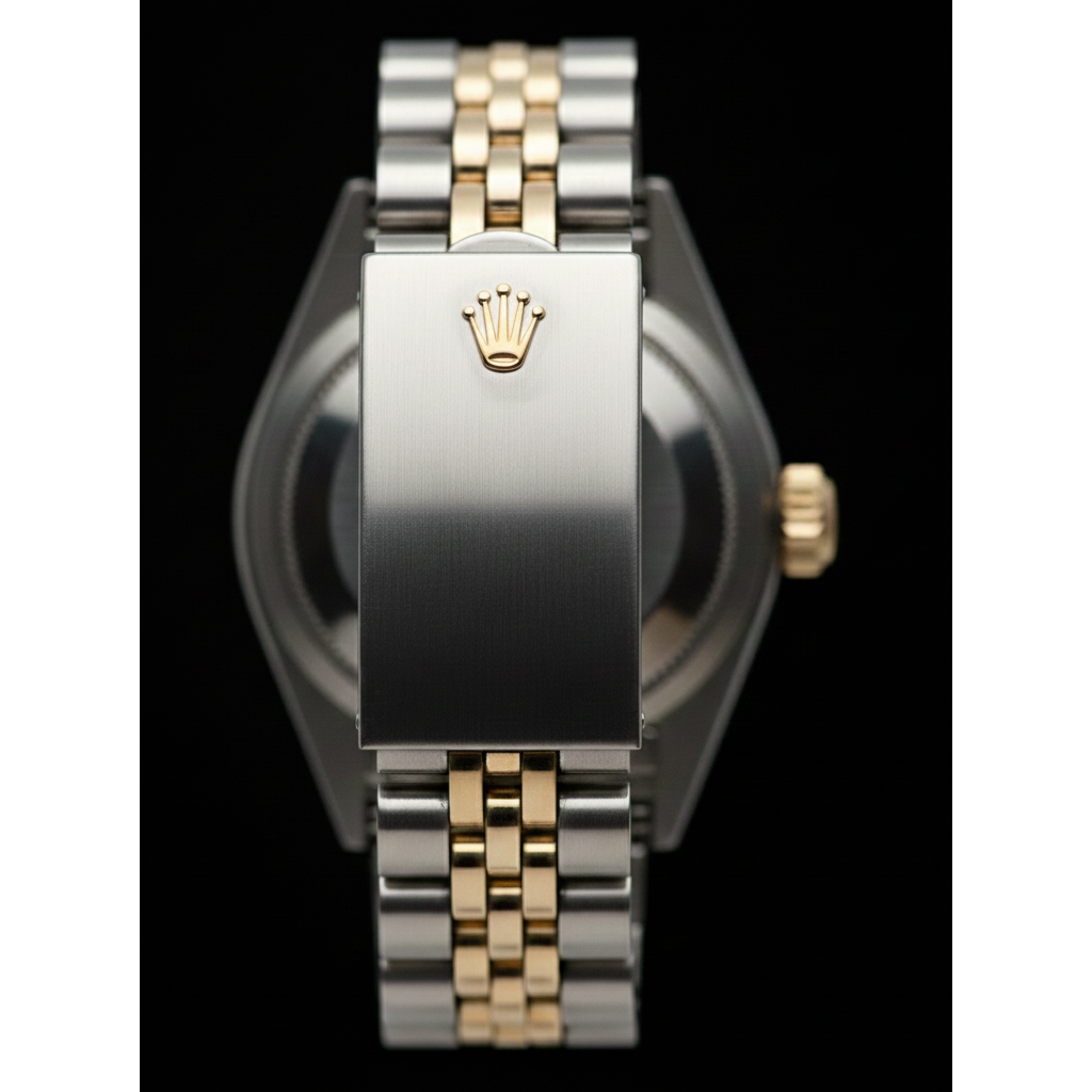 Montre Rolex Date just blanche Datejust pour femme, jubilé en or jaune et acier inoxydable