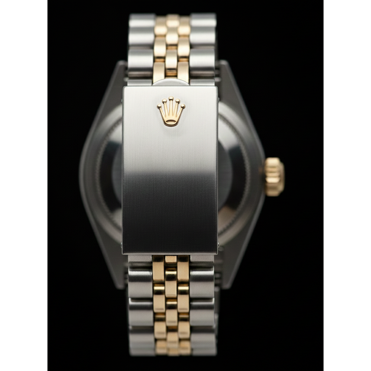 Montre Rolex Date just blanche Datejust pour femme, jubilé en or jaune et acier inoxydable