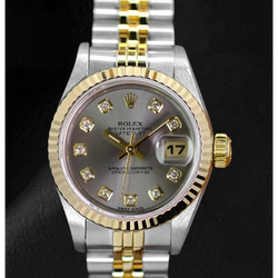 Montre Rolex Datejust 2001 pour femme avec cadran gris diamant 26 mm bicolore