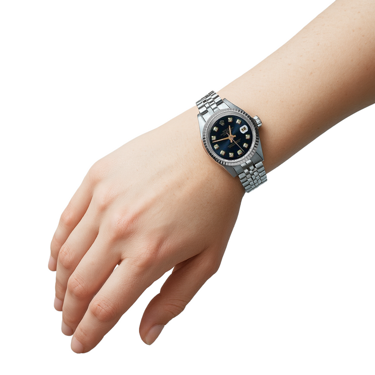 Montre Rolex Datejust 26 mm avec cadran bleu diamant