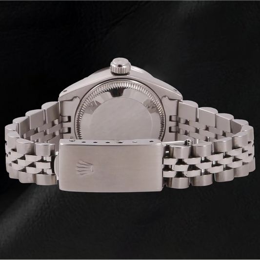 Montre Rolex Datejust 26 mm en acier inoxydable avec cadran blanc et chiffres arabes