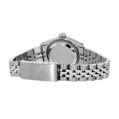 Montre Rolex Datejust 26 mm en acier inoxydable avec cadran diamant gris