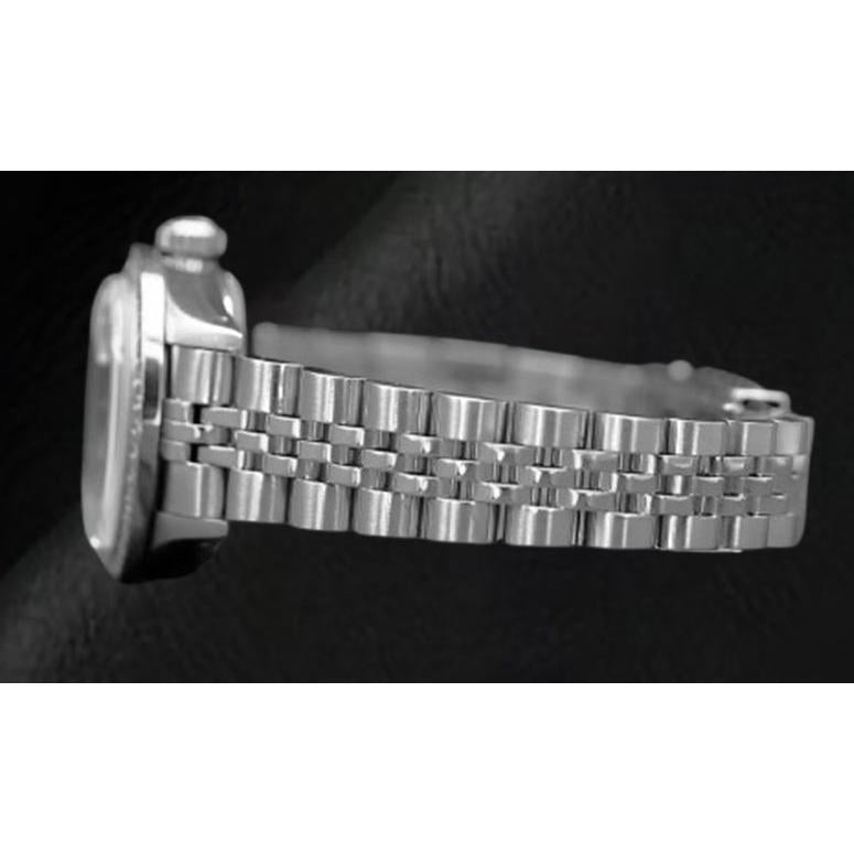Montre Rolex Datejust 26 mm en acier inoxydable avec cadran en nacre blanche et diamants