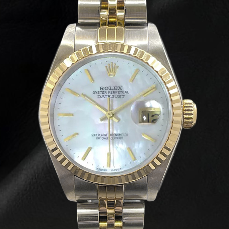 Montre Rolex Datejust 26 mm pour femme avec cadran en nacre et deux tons