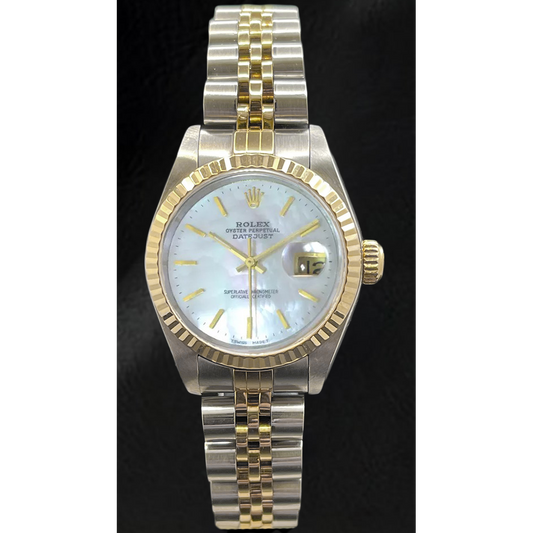 Montre Rolex Datejust 26 mm pour femme avec cadran en nacre et deux tons