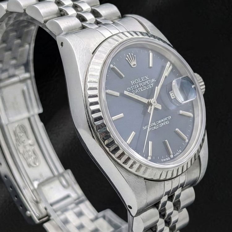 Montre Rolex Datejust 26 mm pour femme avec cadran noir en acier inoxydable