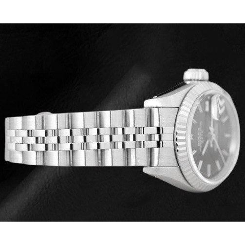 Montre Rolex Datejust 31 mm en acier inoxydable avec cadran noir