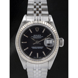 Montre Rolex Datejust 31 mm en acier inoxydable avec cadran noir