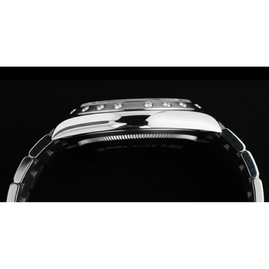 Montre Rolex Datejust 31 mm en acier inoxydable avec diamants romains noirs pour femme