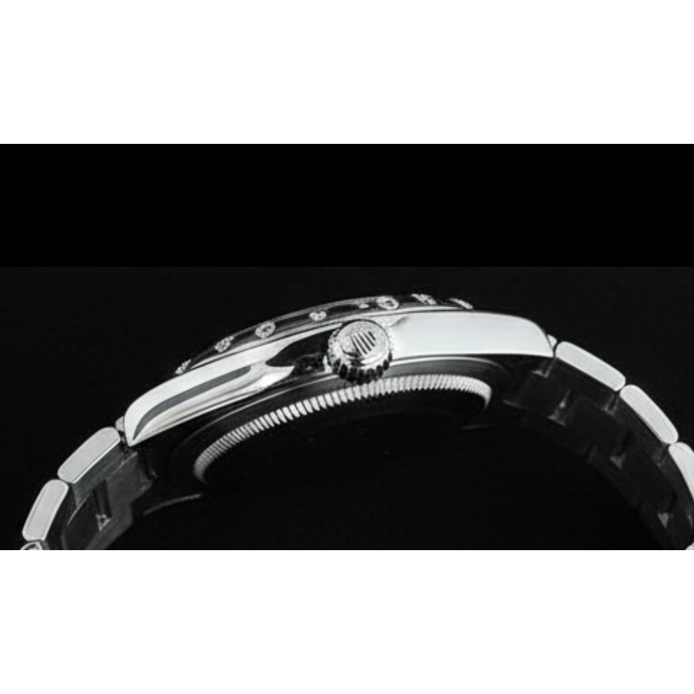 Montre Rolex Datejust 31 mm en acier inoxydable avec diamants romains noirs pour femme